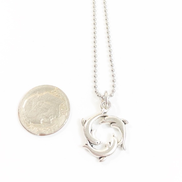 Dolphins Stainless Steel Necklace NWT - Picture 3 of 3